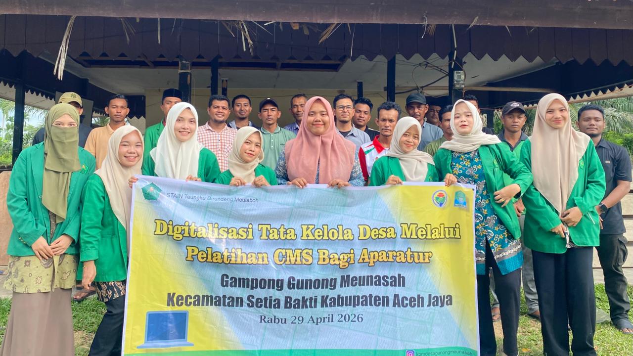 Mahasiswa KPM STAIN Meulaboh Bekali Sistem Keuangan Modern Dorong Digitalisasi Desa Bagi Aparatur Gampong Gunong Meunasah, Rabu 29 April 2026